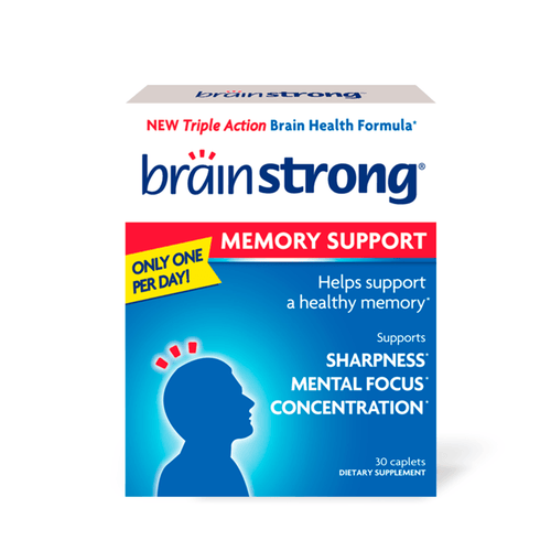 Brain Strong Memory Caplets, Supports Sharpness, Mental Focus, & Concentration, 30 count. - E-pharma Inc