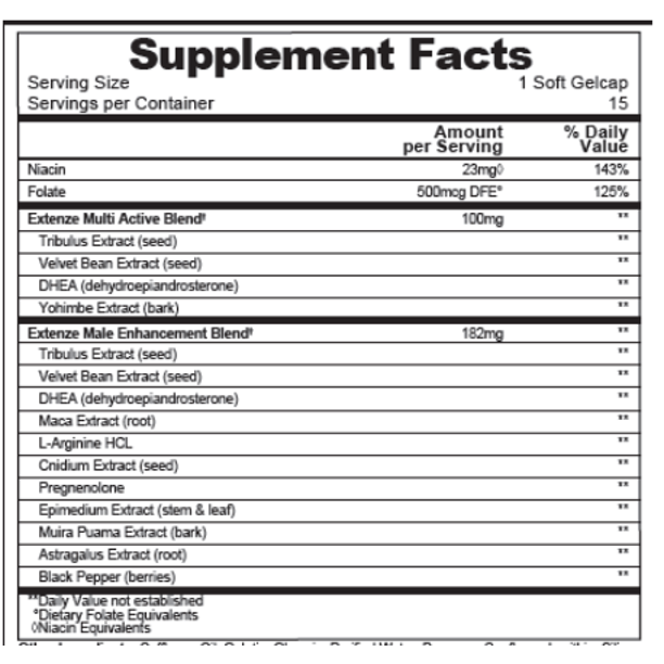 Extenze Extended Release Male Enhancement Soft Gelcaps, 30 Count - E-pharma Inc