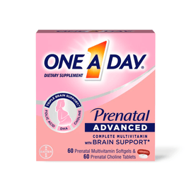 One A Day Advanced Prenatal Multivitamin with Choline, 60+60 Count. - E-pharma Inc