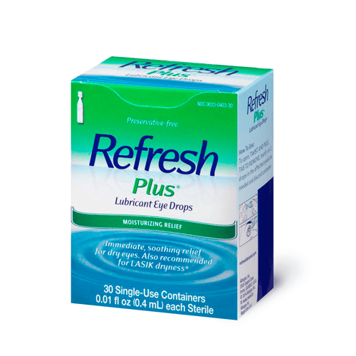 Refresh Plus Lubricant Eye Drops, PF, 0.01 fl. oz, 30 count - E-pharma Inc