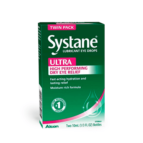 Systane Ultra Lubricant Eye Drops, Dry Eye Relief, Twin Pack, 10ml Each - E-pharma Inc