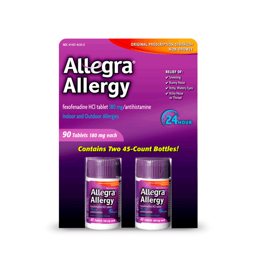Allegra 180mg Adult 24-Hour Allergy Tablets, 90 ct. - E-pharma Inc