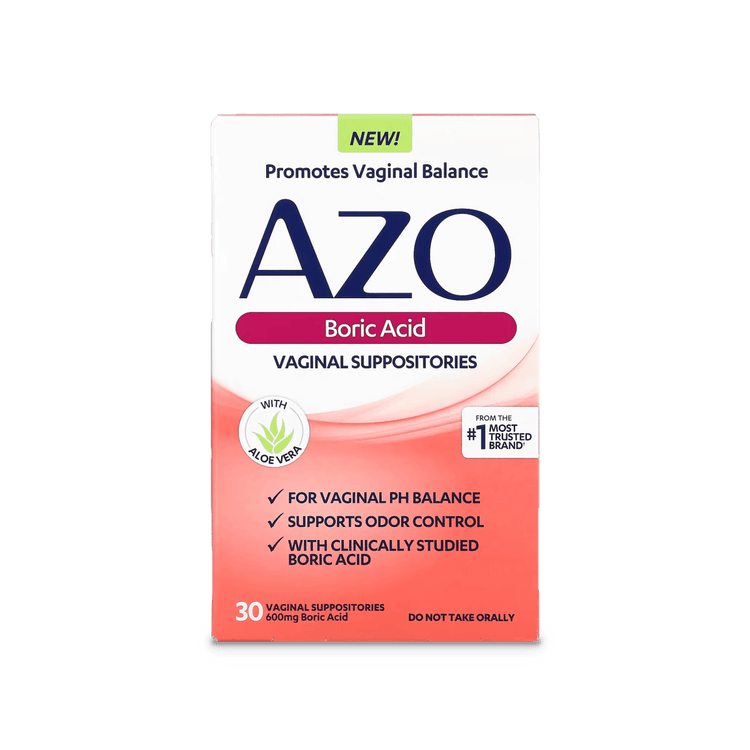 AZO Boric Acid Vaginal Suppositories 30 count - E-pharma Inc