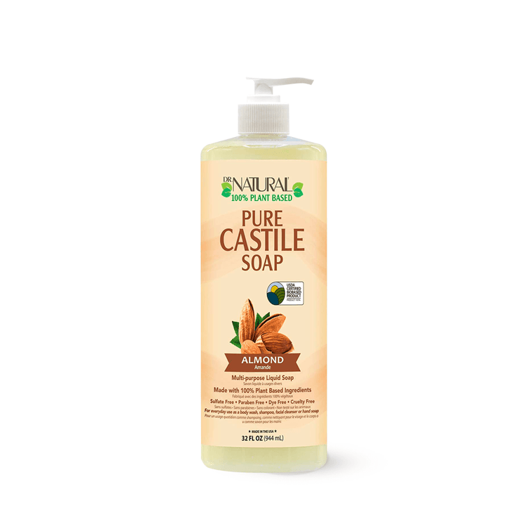 Dr. Natural Pure Castile Liquid Soap, Almond, 32 oz - E-pharma Inc