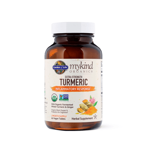 Garden of Life MyKind Organics, Extra Strength Turmeric, Inflammatory Response, 60 Vegan Tablets - E-pharma Inc