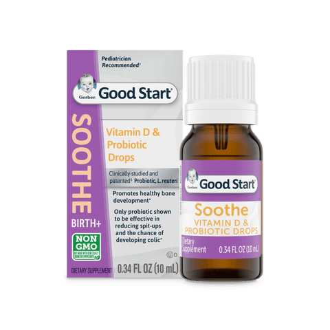 Gerber Soothe- Vitamin D & Probiotic Drops Dietary Supplement - 0.34 Fl Oz - E-pharma Inc