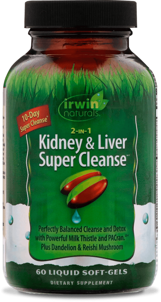 Irwin Naturals 2-in-1 Kidney & Liver Super Cleanse Dietary Supplement, 60 count - E-pharma Inc