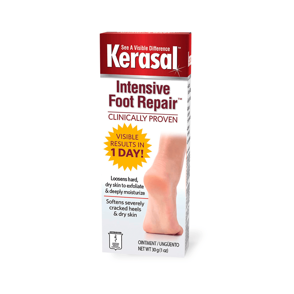 Kerasal Intensive Foot Repair, Skin Healing Ointment for Cracked Heels and Dry Feet, 1 oz - E-pharma Inc