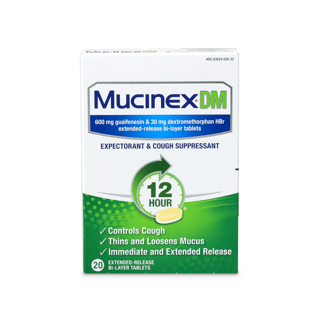 MucinexDM 12 Hour Expectorant and Cough Suppressant, 600mg, Extended-Release Tablets - 20 Ct - E-pharma Inc