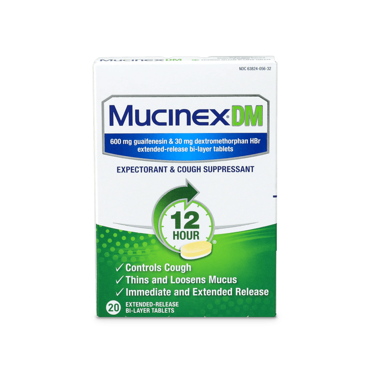 MucinexDM 12 Hour Expectorant and Cough Suppressant, 600mg, Extended-Release Tablets - 20 Ct - E-pharma Inc