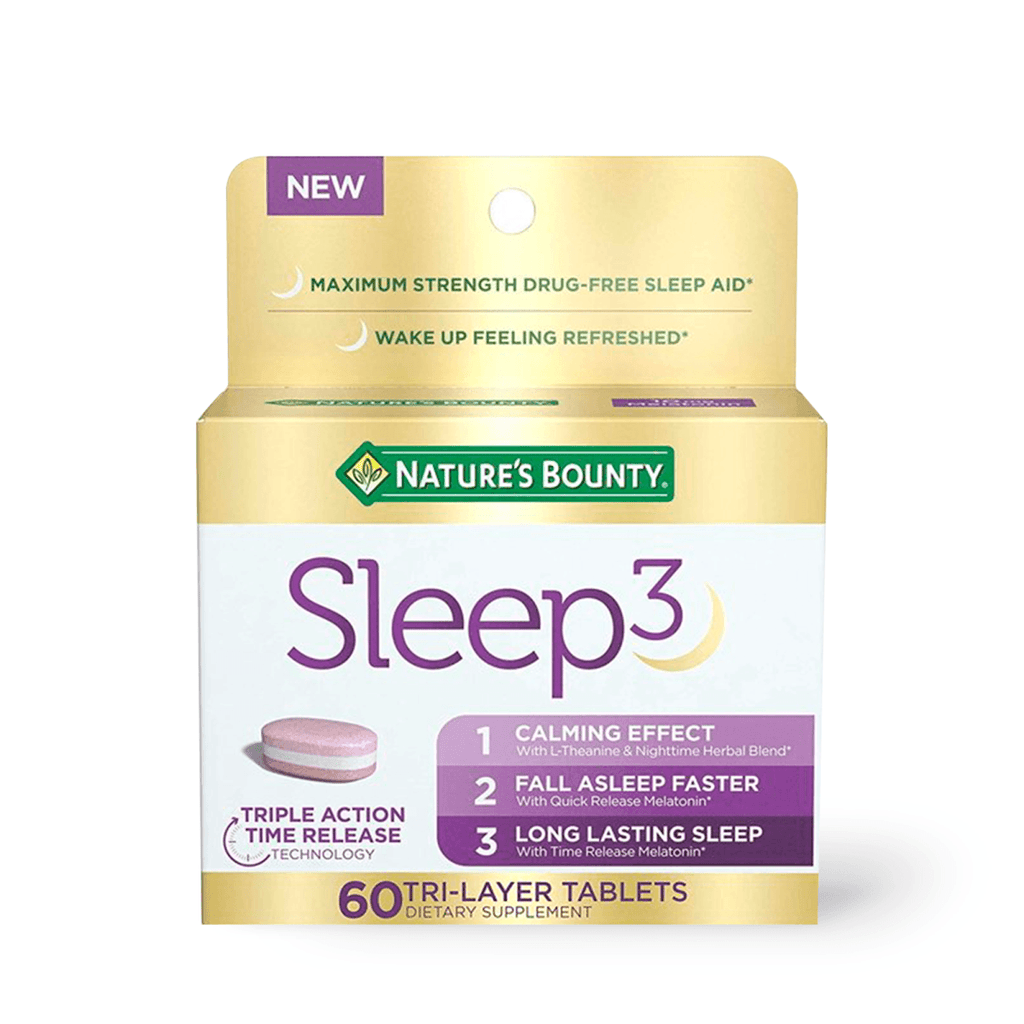 Nature's Bounty Sleep3 Melatonin Sleep Aid Tri-Layered Tablets, 10 Mg, 60 Ct - E-pharma Inc