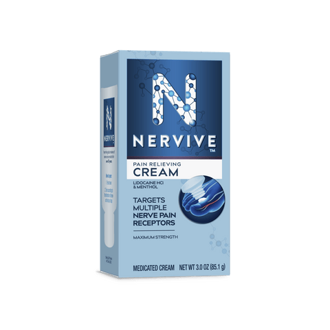 Nervive Pain Relieving Cream, Max Strength Topical Nerve Pain Reliever - 3.0 Oz - E-pharma Inc