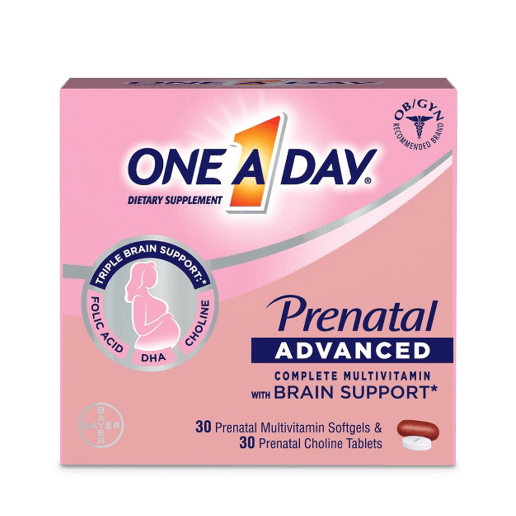 One A Day Advanced Prenatal Multivitamin with Choline, 30+30 Count - E-pharma Inc