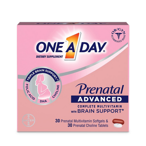 One A Day Advanced Prenatal Multivitamin with Choline, 30+30 Count - E-pharma Inc