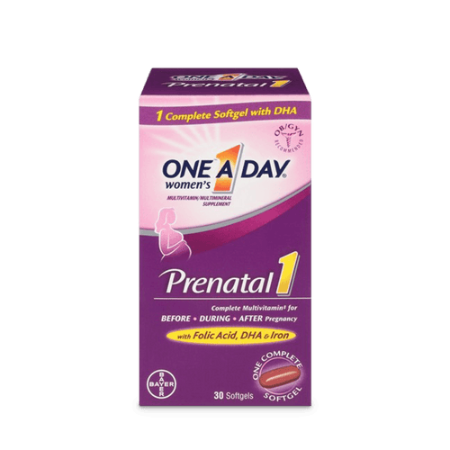 One A Day Women's Prenatal Multivitamin with Folic Acid, DHA and Iron, 30 Ct - E-pharma Inc