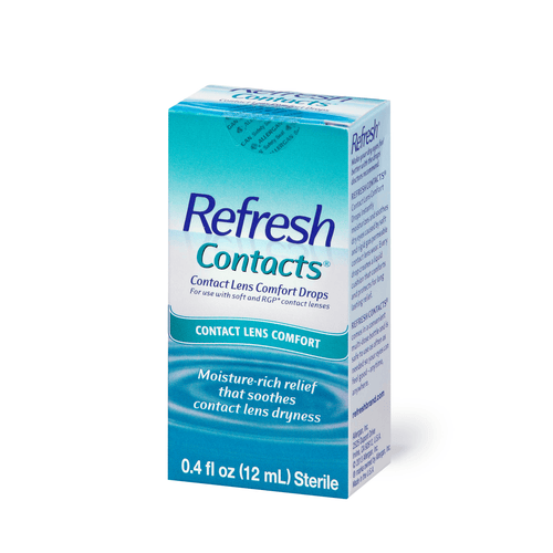 Refresh Contacts Lens Comfort Eye Drops, Soothing Relief 0.4 fl oz (12mL), Pack of 2 - E-pharma Inc