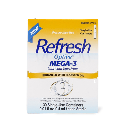 Refresh Optive Lubricant Eye Drops Mega-3, 30 Ct - E-pharma Inc