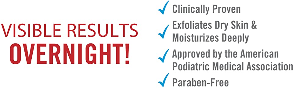 visible results, clinically proven, exfoliate dry skin, moisturizing, paraben-free