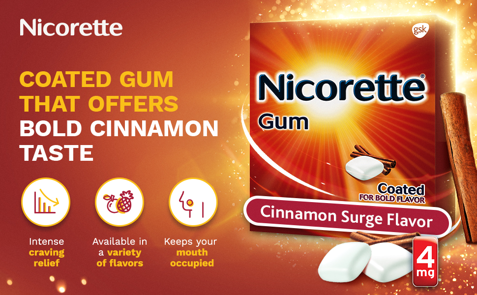 Coated gum that offers bold cinnamon taste